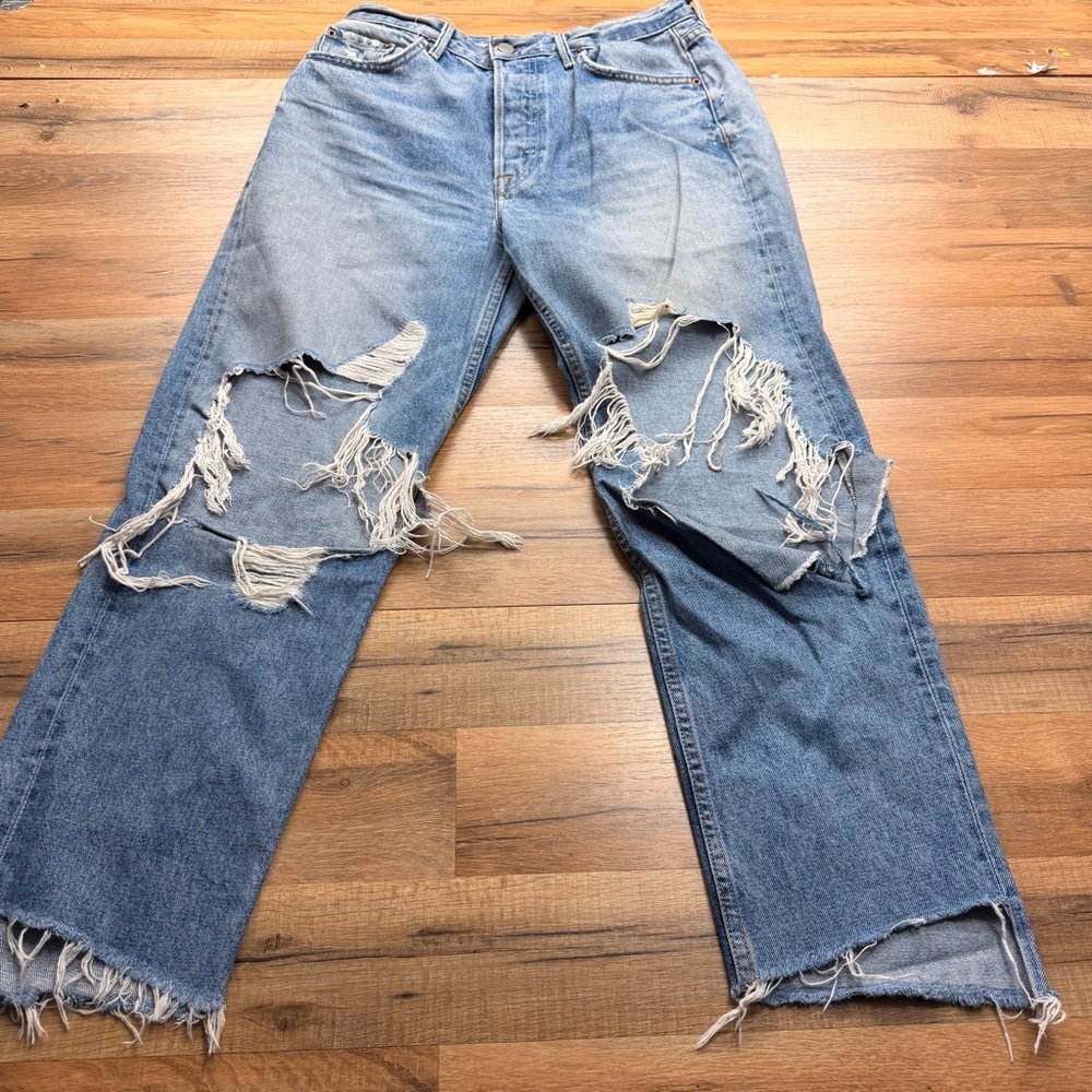 GRLFRND Karolina Wo’s Size 28 High Waist Skinny Jeans Distressed  Relaxed Length - Picture 2 of 9